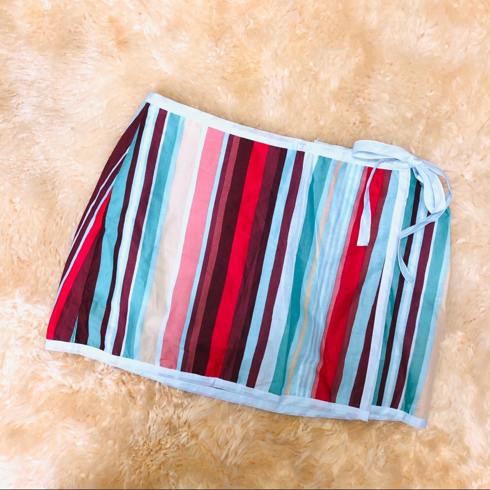 EXPRESS brand striped colorful wrap mini skirt